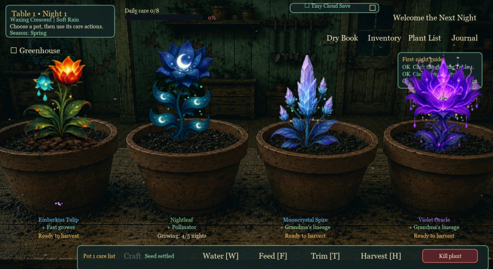 Moonlit Greenhouse — Gameplay